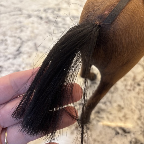 Vintage Model Horse Realistic Figure Real Hair Glass Eyes Saddle 10"‎ Tall - Picture 8 of 16